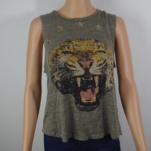 Moon Collection Los Angeles Women's Green Tank Tiger Size Small